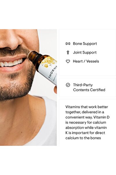 Thorne Vitamin D + K2 Liquid (Metered Dispenser) - Vitamins D3 & K2 - 30 ml - 600 servings