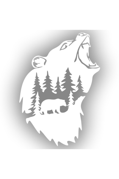 Reysa Tasarım Nature and Bear Sticker 17X17 cm White