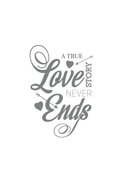 Reysa Tasarım ملصق الحب لا ينتهي أبدًا مقاس 17 × 17 سم باللون الرمادي