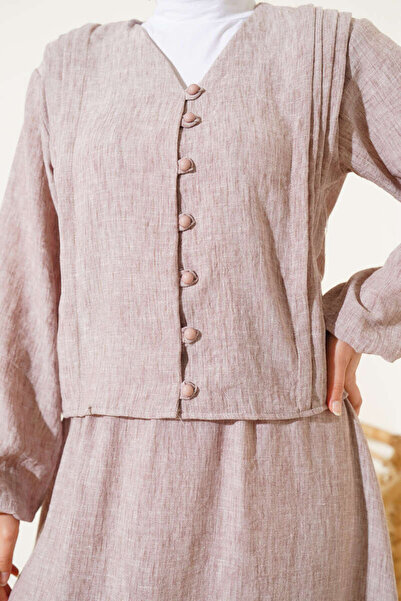 VOLT CLOTHİNG Női Brit gombos öltöny elöl redőzött szoknyával