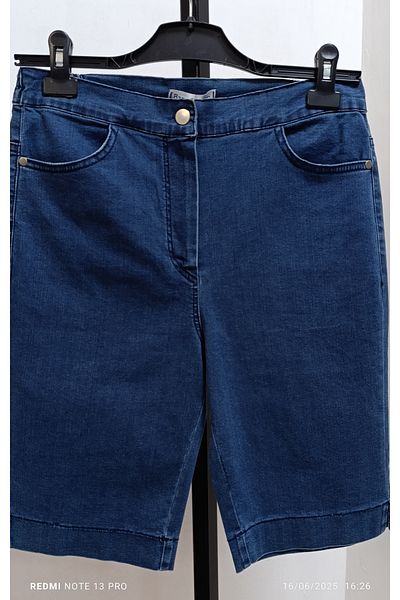 AKŞEN GİYİM Plus Size Full Lycra High Waisted Summer Denim Fabric Capri