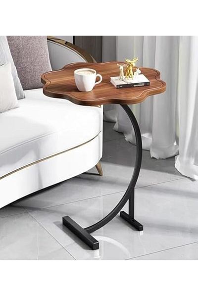Generic C-Shaped End Table, Small Side Table Next to Sofa Bed, C-Shaped Side Table in Living Room and Bedroo