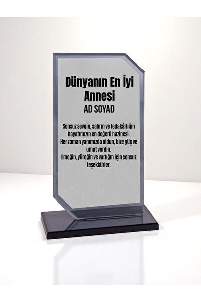 lili hediyelik Plaket Isme Özel Anneye Ödül Başarı Hediyesi - Anneler Günü He...