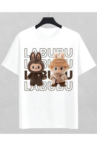 Touz Moda Tricou unisex supradimensionat cu design drăguț Labubu pentru copii