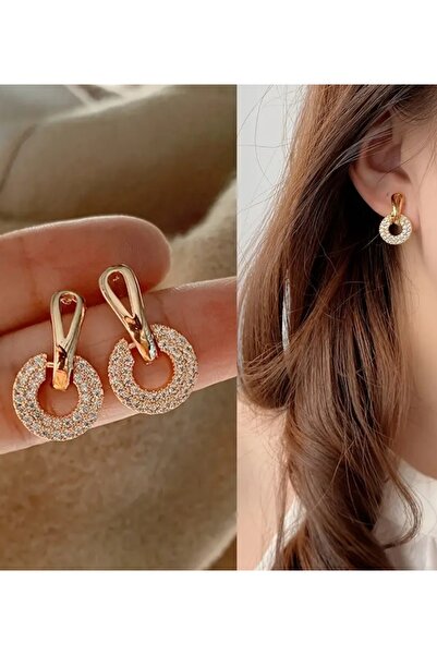 DM - Care. Stylish Round Gold Nail Earrings