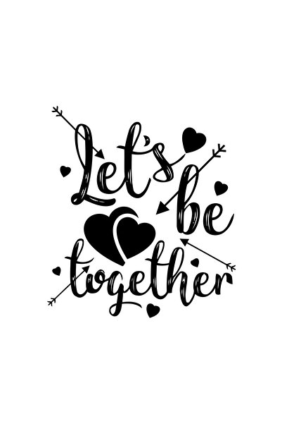 Reysa Tasarım Lets Be Together Sticker 17X17 cm Black
