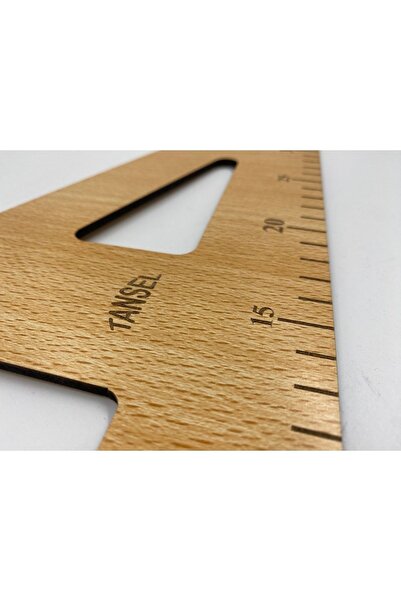 Aoz atölye 7’li Ahşap Riga Takımı 4mm Çift Taraflı - Riga Cetveli - Riga Seti