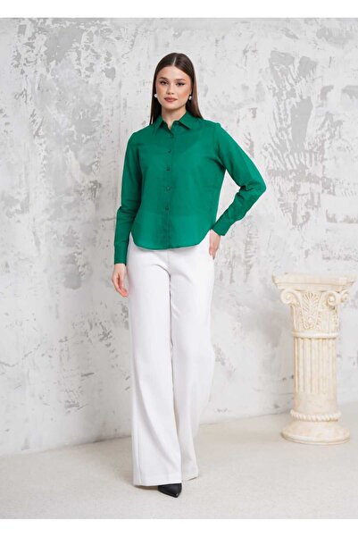 RİGALA Light Green Long Sleeve Cotton Shirt