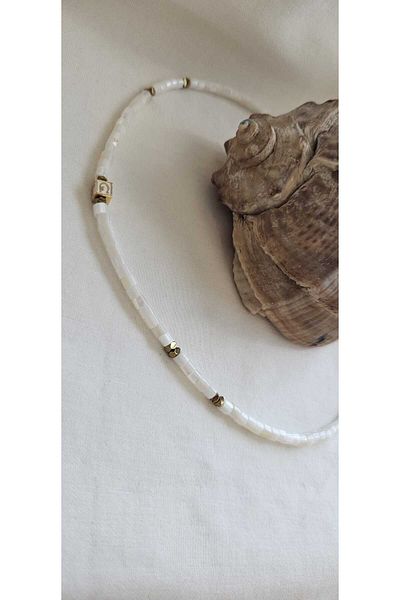 MITH SB TAKI Stainless Steel White Disc Necklace