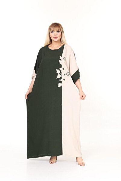 mervemoda Καλοκαιρινό υφαντό φόρεμα μεγάλου μεγέθους