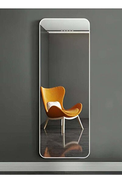 Taimi Wall Mirror with Aluminum Frame and Metal Bracket for Living Room Bathroom in White 120x30cm