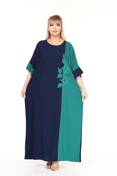 mervemoda Καλοκαιρινό υφαντό φόρεμα μεγάλου μεγέθους