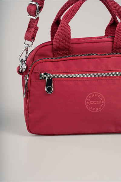 Getcho Nemamy Claret Red Women's Crossbody Bag Multi-Eye Zipper Hand Strap Sports Model for Daily Use