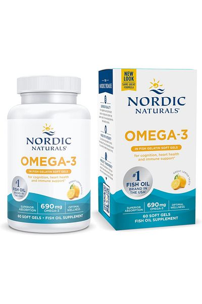 Nordic Naturals Omega-3 In Fish Gelatin Softgels, 60 Softgels