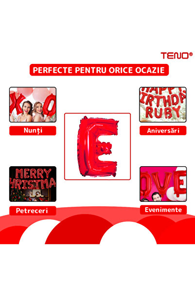 Teno Red Letter E Foil Balloon