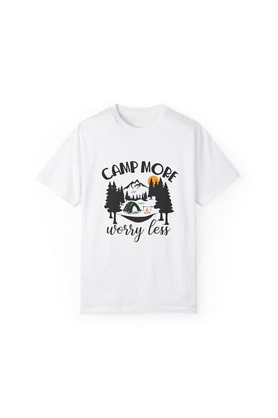 OEM Tricou personalizat Happy Camper, barbati, alb, marimea M