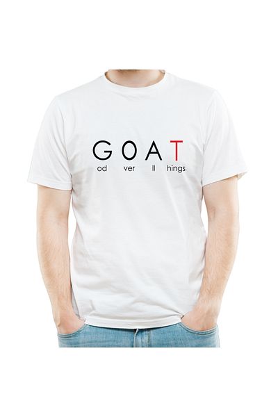 OEM Tricou FaithWear Alb Religios cu Semnul GOAT, din Bumbac Premium, S