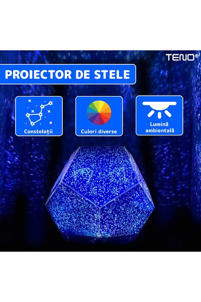Teno Teno® Night Light, star and constellation projector, 25 x 12 cm, black