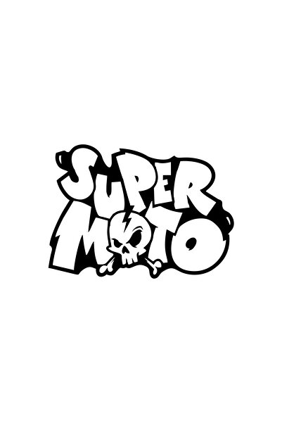 Reysa Tasarım ملصق سوبر موتو مقاس 17×17 سم باللون الأسود