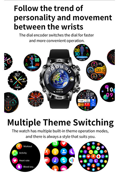 zeevos Smartwatch, Submersible, Shock Resistant, Physical Activity Monitoring, Hd Bluetooth Call,