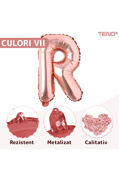 Teno Gold Rose Letter R Foil Balloon