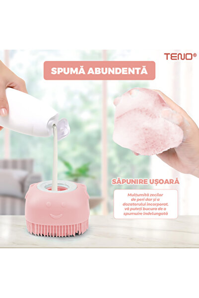 Teno Pink Silicone Animal Brush