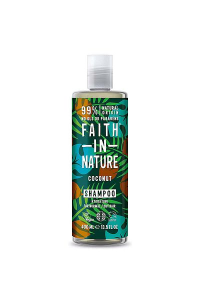 Faith In Nature Șampon hidratant cu nucă de cocos pentru păr normal sau uscat, 400 ml
