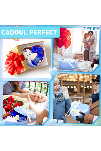 Teno Cutie cu fundă albastră cu inimă