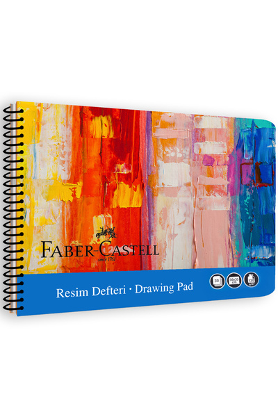 Faber Castell 35x50 cm Art Karton Kapak Resim Defteri, 30 Yaprak, 120 gr Kaliteli Kağıt (Karma Renk Gönderilir)