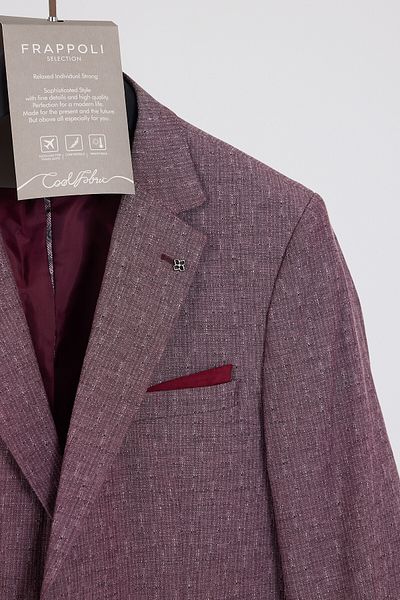 Frappoli Ανδρικό μπουφάν Restore Claret Red Lycra Cotton Slim Fit Sports Blazer (Plus Size - Oversize)