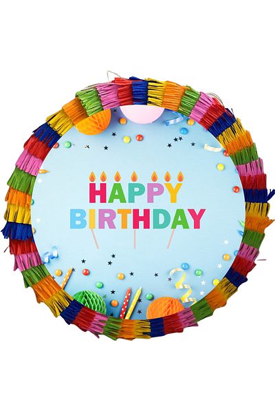 OEM Jumbo XXL children's party pinata, 35 cm, with Happy Birthday message + 3/4 year old Birthday T-shirt