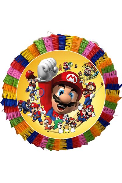 OEM Party pinata, 35 cm, multicolor, Super Mario 3 model + 3/4 year old Birthday T-shirt