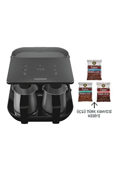 Grundig Premium Çelik Cezveli Otomatik Su Hazneli Közde Türk Kahvesi ve Türk Kahvesi Makinesi