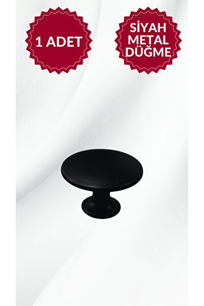 MKLAKS Metal Düğme ETEKLİ (SİYAH) Yuvarlak Mobilya Mutfak Çekmece Dolap Düğme...