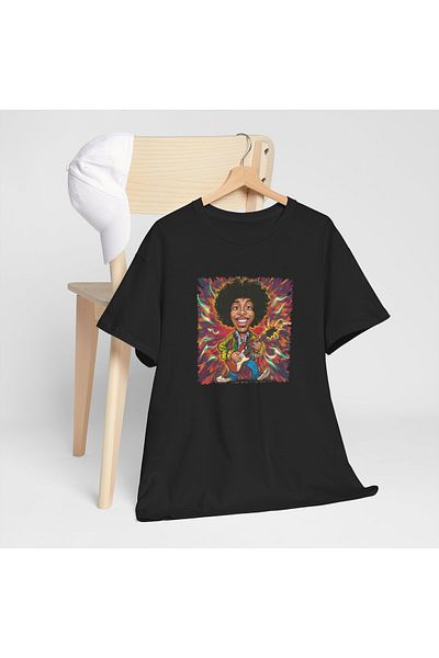 OEM Tricou personalizat Music, negru, Jimi Hendrix, pasionatii de muzica, marimea M