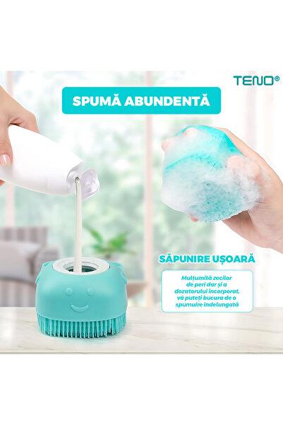 Teno Turquoise Silicone Animal Brush