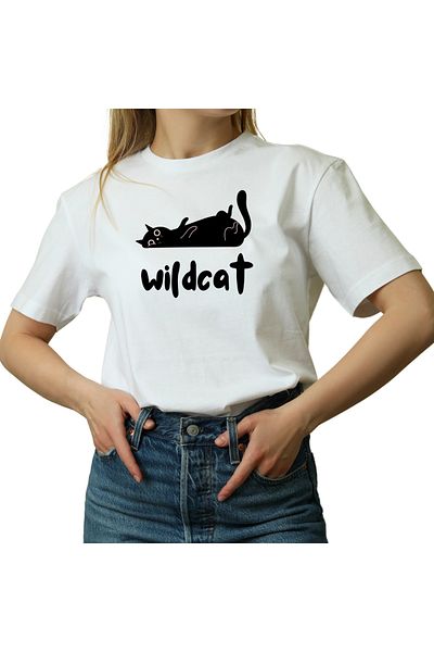 OEM Tricou dama, Cat Meow, Pentru iubitorii de pisici, culoarea alb, marimea M
