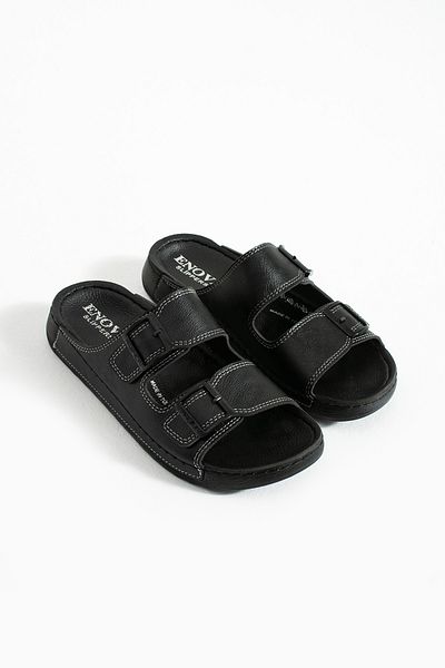 Enova Birrbazaar Men's Leather (Artificial) Orthopedic Comfortable Sole Stitched Stylish Home Out Men's Slippers