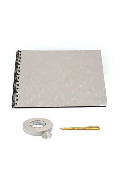 OEM Photo Album / GuestBook set for birthday or coming of age, model 4, A4 landscape, 3 pieces