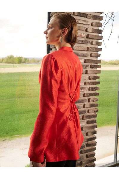Kayra Stylish Blazer Jacket with Rose Motif