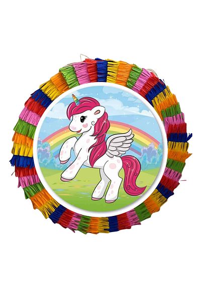 OEM Party pinata, 35 cm, multicolor, Unicorns pattern + 3/4 years old Birthday T-shirt