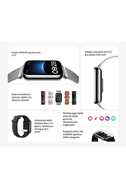 Xiaomi سوار MI BAND 8 PRO الذكي الرياضي المقاوم للماء بشاشة AMOLED كاملة الألوان 60 هرتز، مقاس 1.74 بوصة، مع خاصية قياس الأكسجين في الدم