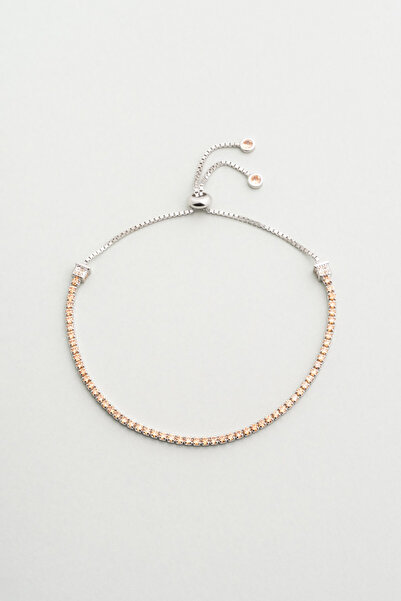 So CHIC... Carmen 18 Ayar Beyaz Altın Kaplama Ayarlanabilir Gümüş Bileklik