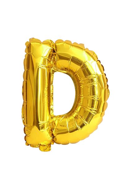Teno Balloon in the shape of the letter D Teno®, foil, gold, 40 cm