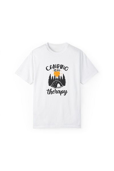 OEM Tricou personalizat Camping Therapy, pentru iubitorii de natura, barbati, alb, marimea L