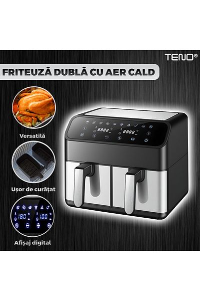 Teno Air Fryer Teno® Double Oil-Free Fryer, 9 L capacity, 220-240 V, gray/black