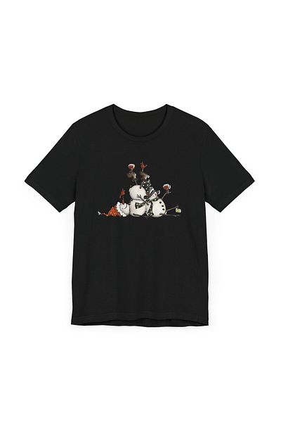 OEM Tricou Christmas Party 2, personalizat, negru, cu maneca scurta, tematica Craciun, marimea M
