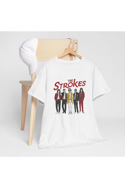 OEM Tricou personalizat Music, alb, The Strokes, marimea M