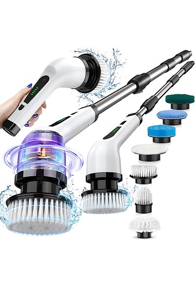 Teno Perie Electrica Rotativa 9 in 1 Teno®, 9 capete inlocuibile, 2 viteze reglabile, indicator LED, alb