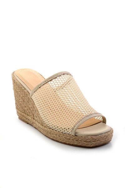 Bambi Beige Leather Women's Slippers K04718700622